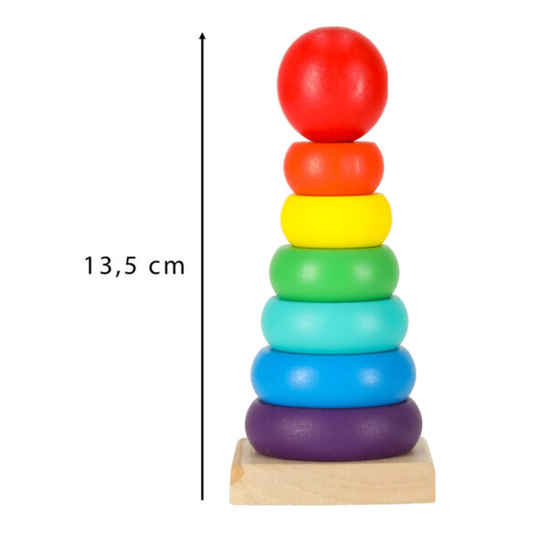 Piramida piramidka drewniana wieza sorter teczowa 13cm