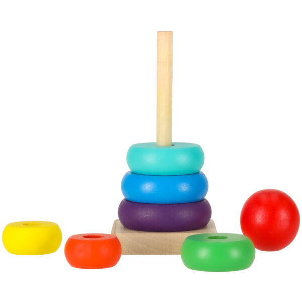 Piramida piramidka drewniana wieza sorter teczowa 13cm