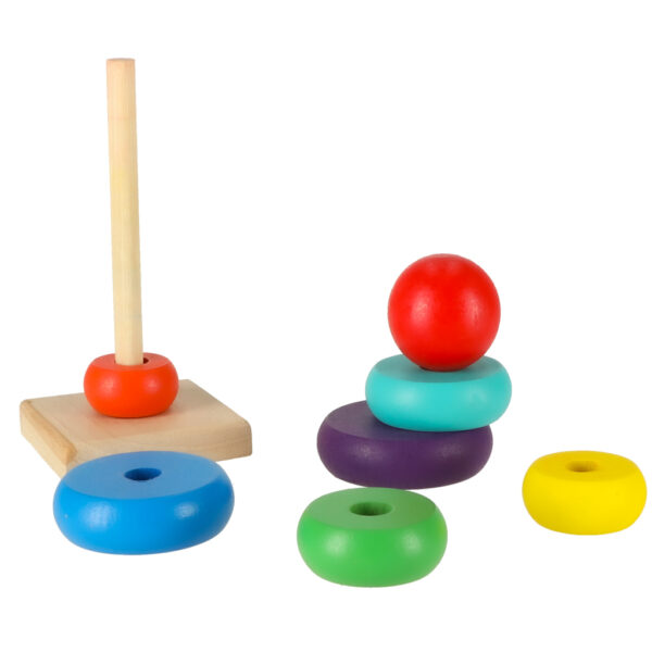 Piramida piramidka drewniana wieza sorter teczowa 13cm