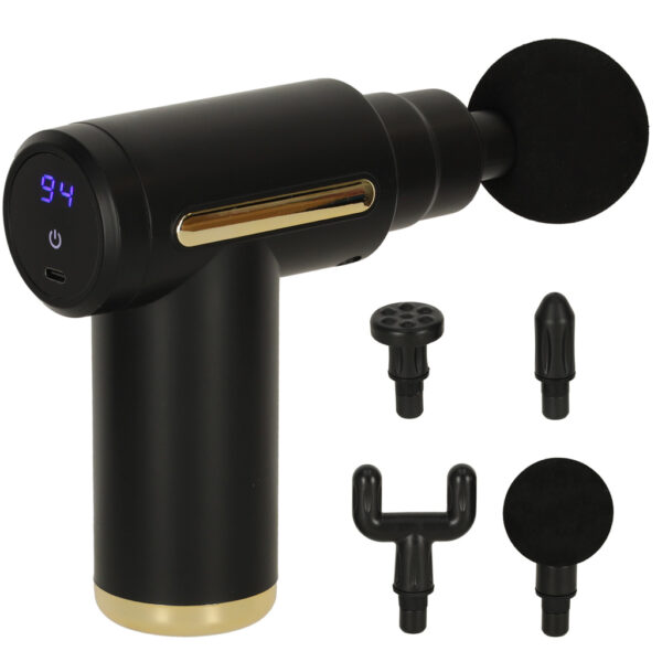 Pistolet do masazu masazer do plecow ciala LED 4w1 czarny Pistolet do masazu masazer do plecow ciala LED 4w1 czarny