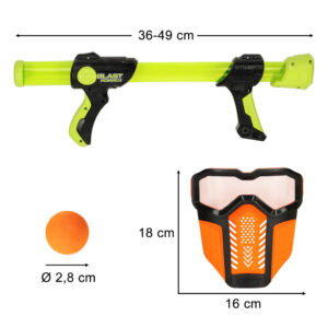 Pistolet na kulki piankowe x2 zestaw maska ochronna x2
