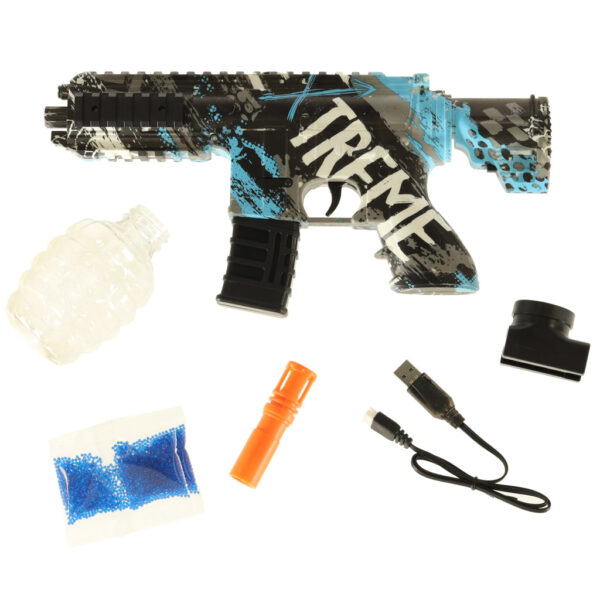 Pistolet na kulki zelowe wodne karabin niebieski zasilanie bateryjne USB 550szt 7 8mm Pistolet na kulki zelowe wodne karabin niebieski zasilanie bateryjne USB 550szt 7 8mm
