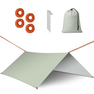 Plandeka tarp plachta biwakowa namiot na hamak oslona przeciwdeszczowa 300cm szary