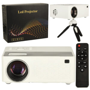 Projektor rzutnik przenosny LED TFT LCD 16 9 1920x1080 USB 20W bialy