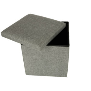 Puf skladany ze schowkiem szary 38x38x38cm