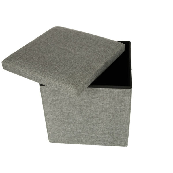 Puf skladany ze schowkiem szary 38x38x38cm Puf skladany ze schowkiem szary 38x38x38cm