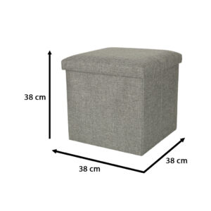 Puf skladany ze schowkiem szary 38x38x38cm