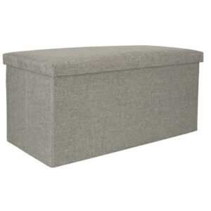 Puf skladany ze schowkiem szary duzy 76x38x38cm
