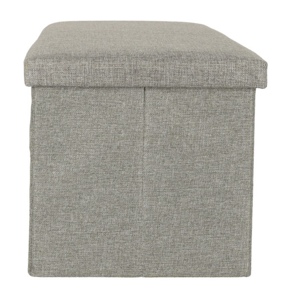 Puf skladany ze schowkiem szary duzy 76x38x38cm