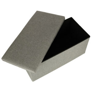 Puf skladany ze schowkiem szary duzy 76x38x38cm
