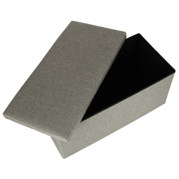 Puf skladany ze schowkiem szary duzy 76x38x38cm