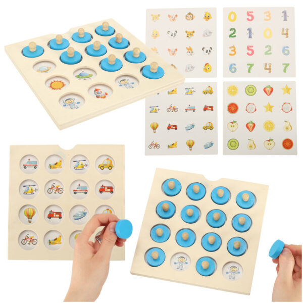 Puzzle drewniane gra planszowa memory 4 karty Puzzle drewniane gra planszowa memory 4 karty