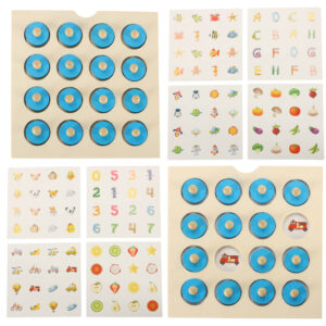 Puzzle drewniane gra planszowa memory 4 karty