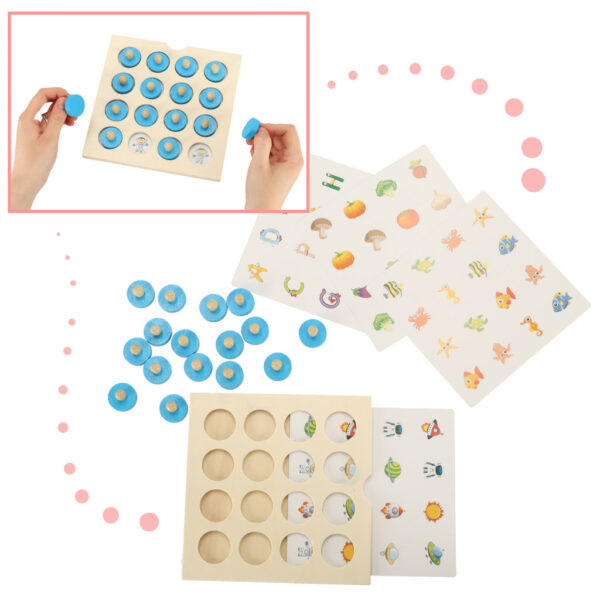 Puzzle drewniane gra planszowa memory 4 karty