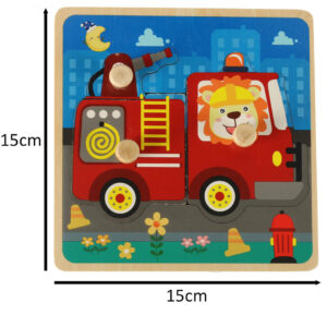 Puzzle drewniane sorter ukladanka straz pozarna