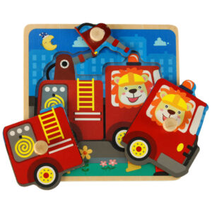 Puzzle drewniane sorter ukladanka straz pozarna