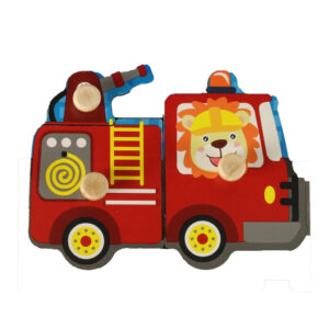Puzzle drewniane sorter ukladanka straz pozarna