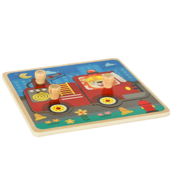 Puzzle drewniane sorter ukladanka straz pozarna