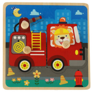 Puzzle drewniane sorter ukladanka straz pozarna