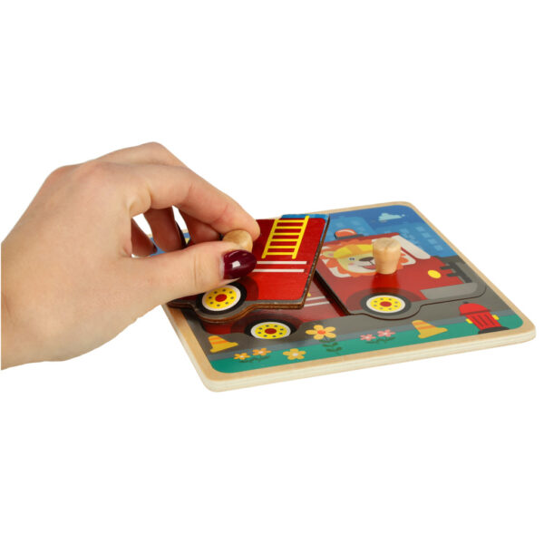 Puzzle drewniane sorter ukladanka straz pozarna