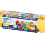 Puzzle klocki jajka 12 szt wytlaczanka Montessori liczby i kolory