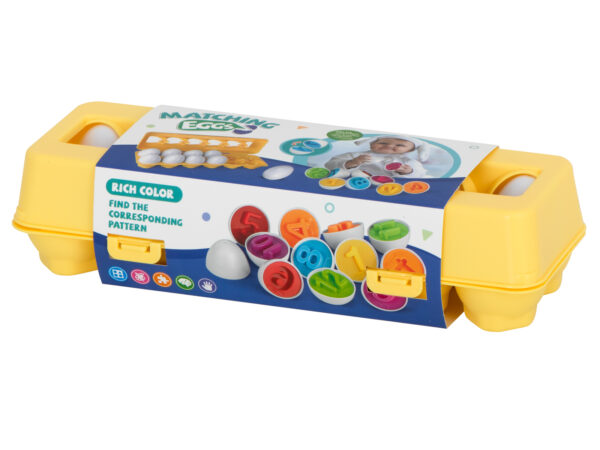 Puzzle klocki jajka 12 szt wytlaczanka Montessori liczby i kolory Puzzle klocki jajka 12 szt wytlaczanka Montessori liczby i kolory