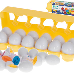 Puzzle klocki jajka 12 szt wytlaczanka Montessori liczby i kolory