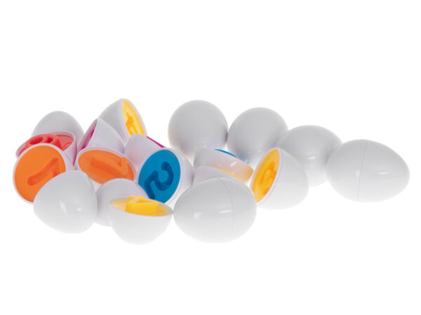 Puzzle klocki jajka 12 szt wytlaczanka Montessori liczby i kolory