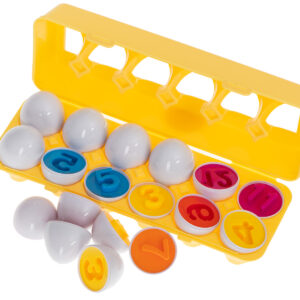 Puzzle klocki jajka 12 szt wytlaczanka Montessori liczby i kolory