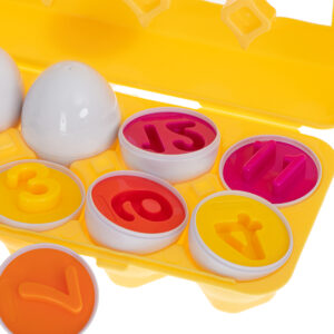 Puzzle klocki jajka 12 szt wytlaczanka Montessori liczby i kolory