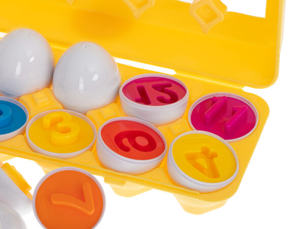 Puzzle klocki jajka 12 szt wytlaczanka Montessori liczby i kolory
