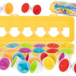 Puzzle klocki jajka 12 szt wytlaczanka Montessori owoce i warzywa