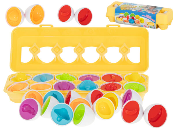 Puzzle klocki jajka 12 szt wytlaczanka Montessori owoce i warzywa Puzzle klocki jajka 12 szt wytlaczanka Montessori owoce i warzywa