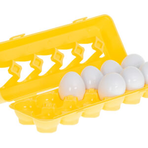 Puzzle klocki jajka 12 szt wytlaczanka Montessori owoce i warzywa