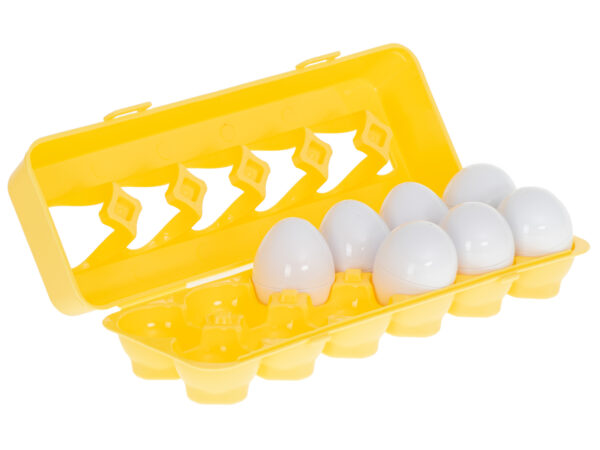 Puzzle klocki jajka 12 szt wytlaczanka Montessori owoce i warzywa