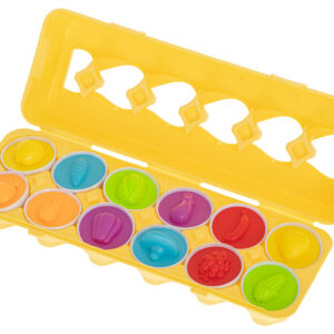 Puzzle klocki jajka 12 szt wytlaczanka Montessori owoce i warzywa