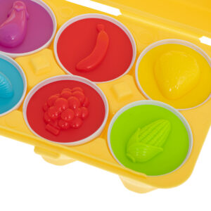 Puzzle klocki jajka 12 szt wytlaczanka Montessori owoce i warzywa