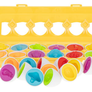 Puzzle klocki jajka 12 szt wytlaczanka Montessori owoce i warzywa