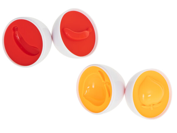 Puzzle klocki jajka 12 szt wytlaczanka Montessori owoce i warzywa