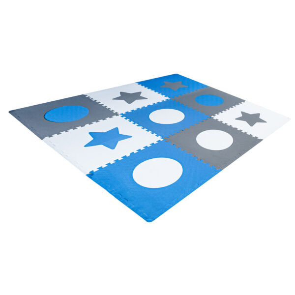 Foam puzzle mat 180x180cm 9 pieces gray-blue