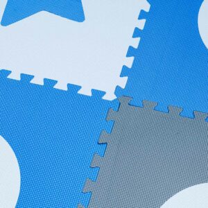 Foam puzzle mat 180x180cm 9 pieces gray-blue