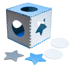 Foam puzzle mat 180x180cm 9 pieces gray-blue