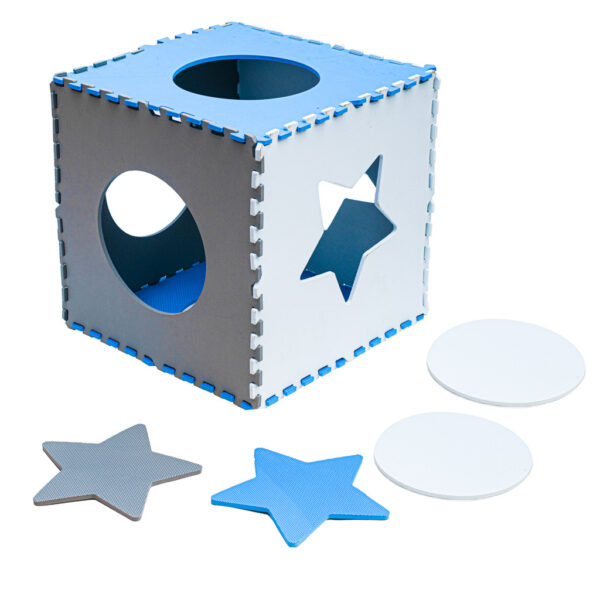 Foam puzzle mat 180x180cm 9 pieces gray-blue