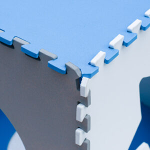 Foam puzzle mat 180x180cm 9 pieces gray-blue