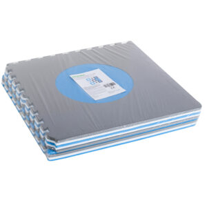 Foam puzzle mat 180x180cm 9 pieces gray-blue