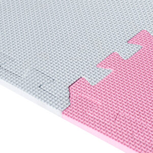 Foam puzzle mat 180x180cm 9 pieces gray-pink