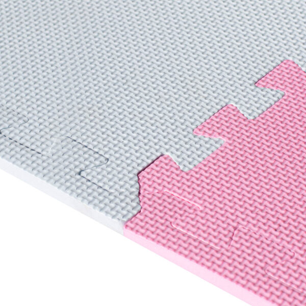 Foam puzzle mat 180x180cm 9 pieces gray-pink