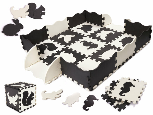 Puzzle piankowe mata dla dzieci 25el czarno biale