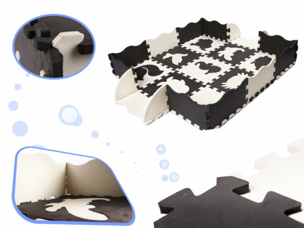 KX6270 Puzzle piankowe mata dla dzieci 25el. czarno białe