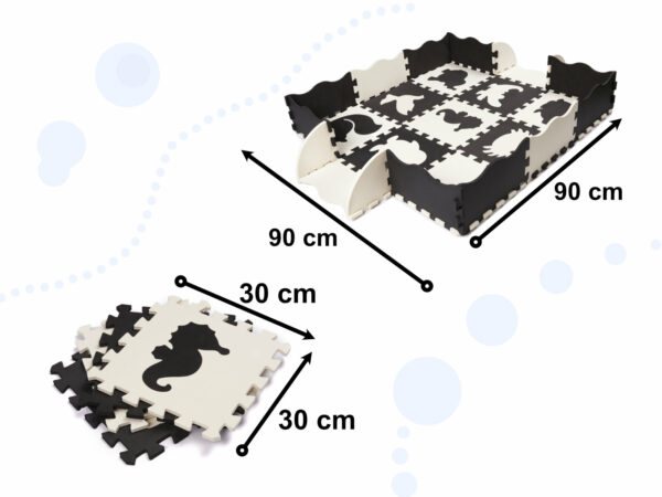 KX6270 Puzzle piankowe mata dla dzieci 25el. czarno białe